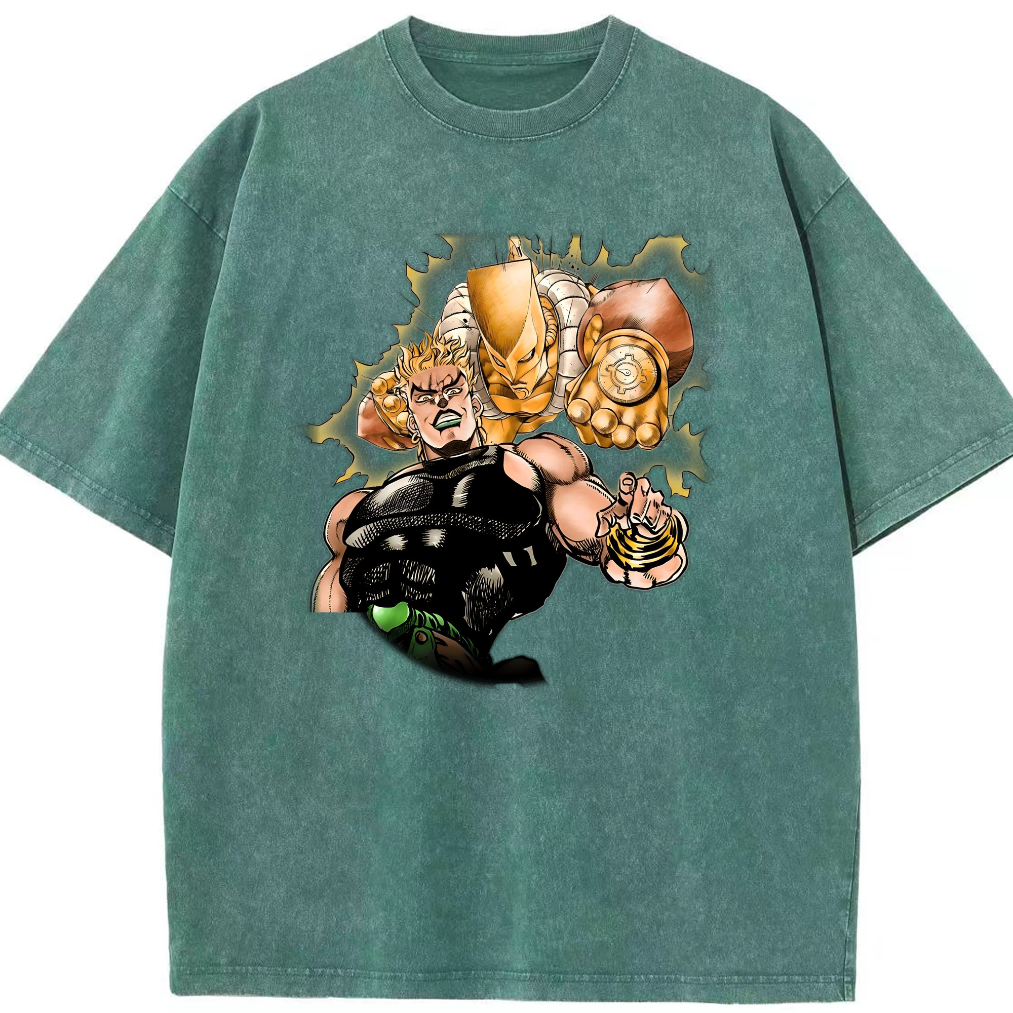 （画像用） ジョジョの奇妙な冒険 ディオ?ブランドー JoJo's Bizarre Adventure Dio Brando 綿100% ヴィンテージ風 半袖Tシャツ（フロントプリント）